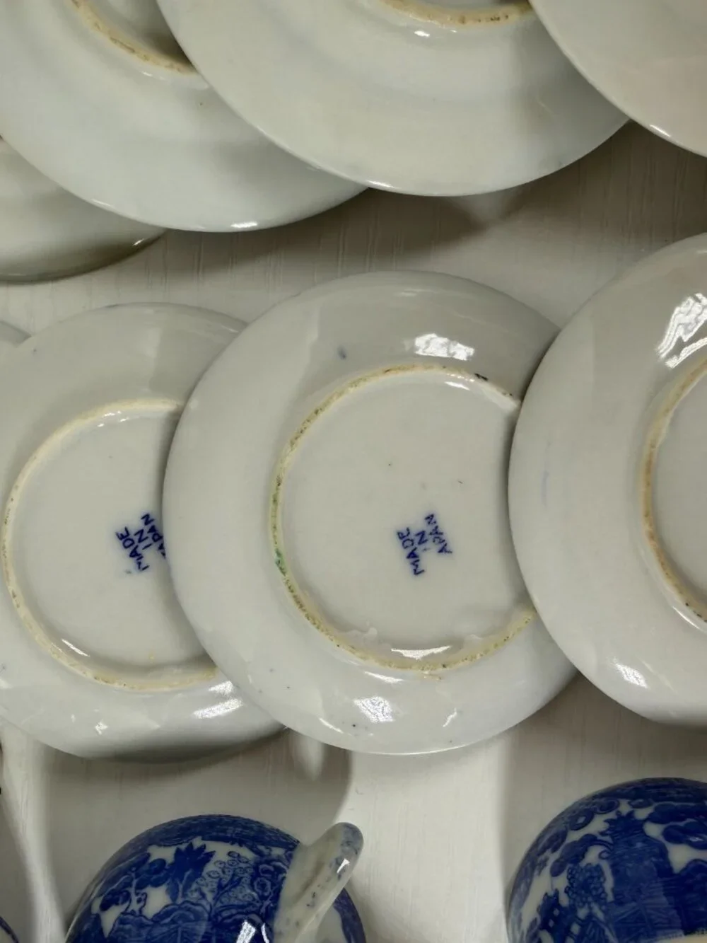 Vintage Blue Willow Miniature Child's Tea Set 17 Pc Blue White Porcelain Tea Set
